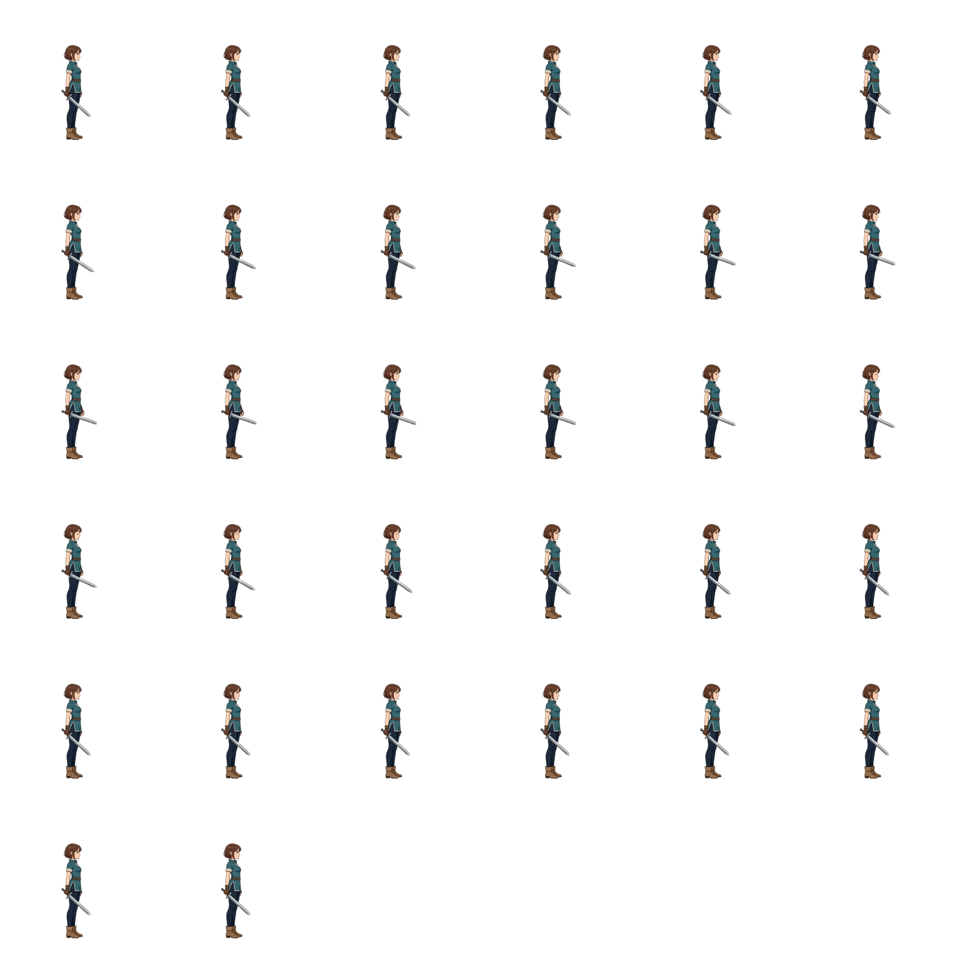 Transparent idle-animation sprite atlas